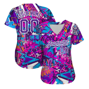Vaporwave City <b>Landscape</b> Graphic Sublimation Baseball Fan Jerseys 100% Polyester Mesh Fabric Button Down Top Quality Shirts - Product Image 2