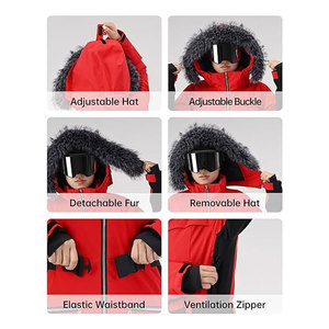 Combinaison de ski une pièce pour femme, combinaison de snowboard extensible, imperméable, isolée, tenue de neige chaude pour l'hiver, coupe ajustée, pour l'extérieur - Product Image 4