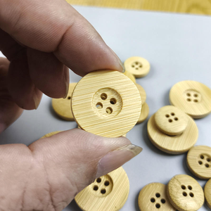 Venta Directa de Fábrica, Botones Redondos de Bambú Real de 15mm y 20mm con 4 Agujeros para Abrigos y Suéteres - Product Image 3