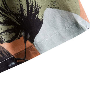 Camisa de algodón antiarrugas ajustada para hombre, cuello alto con botón a rayas, informal, negocios, vacaciones en la playa, manga corta, transpirable - Product Image 5