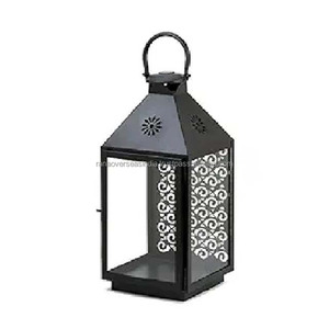 Lanterne décorative en métal avec panneaux de verre parfaite pour les mariages, la décoration festive et l'éclairage d'ambiance au prix de gros - Product Image 5