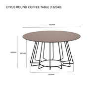 Mesa de Centro Redonda Premium y Duradera con Tapa de Vidrio Templado y Base de Metal, Diseño Contemporáneo para Sala de Estar y Proyectos Residenciales LUUOMA