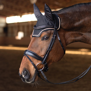 Horse Fly Veil Ear Bonnet <b>Mesh</b> Material Customized Equestrian Tools Ear Protection for Riding Competition and Training Use - Product Image 4