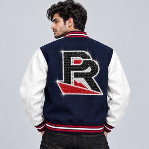 Blouson universitaire de cheerleading en coton personnalisé, confortable et tendance, nouvelle collection de streetwear de marque en gros avec services OEM ODM - Product Image 4