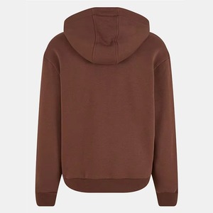 Sudadera con capucha para hombre, color marrón, con cremallera, corte holgado, 100% algodón, forro polar, estilo casual, con capucha, diseño DIY, para invierno - Product Image 3