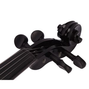 Nuovo Set Violino Acustico 4/4 Fatto a Mano con Arco in Resina Nera per Studenti e Violinisti Elettrici, Archi in Fibra di Carbonio e Legno Inclusi - Product Image 5