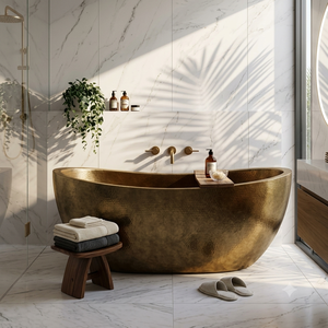 Baignoire autoportante en laiton artisanal de luxe, style vintage antique, pour salle de bain, maison, hôtel, spa, décoration - Product Image 6