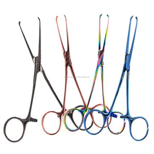 Pinces à tissus Allis colorées 6 pouces 4x5 dents, rétracteur chirurgical en acier inoxydable, ensemble d'instruments - Product Image 1