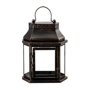 Lanterne suspendue artisanale en métal et verre avec finition cuivre et poignée en cuir pour la décoration de table à la maison et au jardin, en promotion - Product Image 4