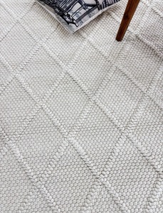 Alfombra de Lana Hecha a Mano HARI ENTERPRISES, Alfombra Texturizada Color Marfil, Alfombra Tejida a Mano, Alfombra Minimalista Neutral, Alfombra Moderna de Lana con Bucles - Product Image 6
