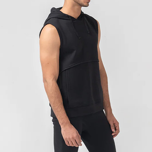 Men Bodybuilding Gym Training <b>Workout</b> Running Sleeveless <b>Hoodies</b> Regular Fit Pullover Sleeveless Hoodie For Men - Product Image 5