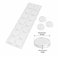 Coussinets plats en PVC transparent pour tiroirs, absorption des chocs, réduction du bruit, 12x3mm