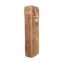 Étui à stylos en cuir vintage personnalisé avec fermeture métallique |   Pochette à crayons faite à la main pour le bureau et l'école