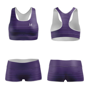 Conjunto Deportivo Sublimado OEM de 2 Piezas para Mujer, Sujetador Deportivo y Pantalones Cortos de Cintura Alta, Ropa Deportiva Transpirable - Product Image 3