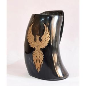 Viking Horn Mugs And Beer Glasses For Drinking Eco Friendly European Style Dishwasher Safe Natural Horn Tankard Vintage Mug - Product Image 2