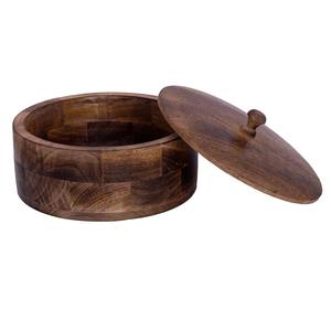 Caja de Madera Hecha a Mano, Caja de Madera para Frutos Secos, Caja de Madera para Roti, Recipiente de Madera de Mango con Tapa, Contenedor Decorativo de Madera - Product Image 5