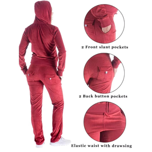 Conjunto Deportivo Casual de Primavera para Mujer, de Felpa, Manga Larga, Top Grueso y Pantalones, Ecológico - Product Image 6