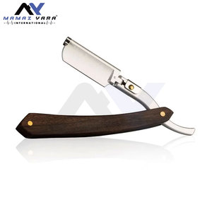 Navaja de Afeitar Recta de Acero de Damasco Hecha a Mano con Mango de Madera Pakka Negra y Marrón, Hoja Personalizada, Estilo Clásico Exótico - Product Image 5