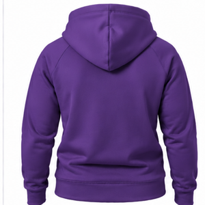 Sweat-shirt à capuche violet unisexe avec poche kangourou, capuche à cordon de serrage, manches longues, streetwear décontracté - Product Image 2