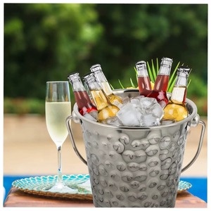 Seau à glace en acier inoxydable très demandé, design moderne et rond, résistant à la rouille, refroidisseur de boissons pour les fêtes - Product Image 6