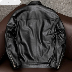 Custom Men's 100% Genuine Leather Jacket Customized Classic Casual Cowhide High Quality <b>Plus</b> <b>Size</b> <b>Waterproof</b> Eco-Friendly Winter - Product Image 5