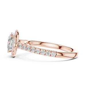 1.5ct <b>Emerald</b> Cut Lab Grown Diamond Halo Engagement <b>Ring</b> 14K 18K Solid Gold 0.45 CTW Pave <b>Band</b> Bridal <b>Ring</b> for Women - Product Image 4