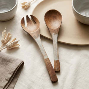 Mango Wood <b>Salad</b> Server natural color food safe for <b>salad</b> serving - Product Image 4