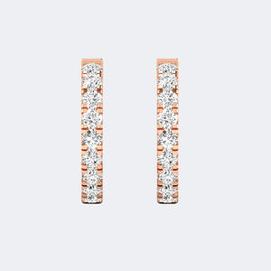 Pendientes de Aro Grandes con Diamantes Redondos de 3.65CTW, Oro de 14k, Diamantes Cultivados en Laboratorio, Color D, Claridad VVS, Brillo Interior y Exterior, Joyería para Mujer, Par - Product Image 4