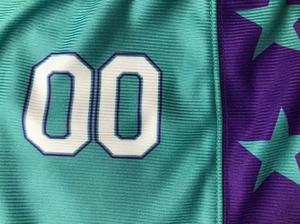 Teal Polyester Athletic Pants With Purple Star Stripes Elastic Waist Breathable Unisex All Seasons Sports Wear - Product Image 6