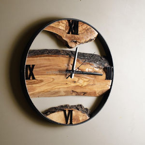 Live Edge Natural Wood <b>Wall</b> <b>Clock</b>, Rustic Wooden Statement <b>Clock</b>, Handmade <b>Wall</b> Art, <b>Modern</b> Farmhouse Home Decor - Product Image 5