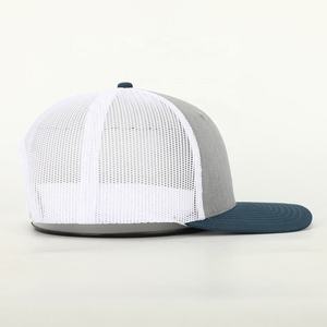 Unisex 6-<b>Panel</b> Trucker Hat Mesh Fabric Contrast Color Adjustable Fit Casual Spring Summer Cap - Product Image 3