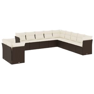 Conjunto de Sofás Modulares de Ratán PE Marrón para Exteriores, Muebles de Patio Resistentes a los Rayos UV - Product Image 2