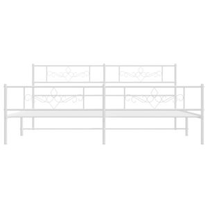 Cadre de lit en acier blanc thermolaqué 76 x 80 pouces – Catégorie de produits : Lits métalliques - Product Image 4