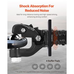 Gancio di traino da 2 pollici compatibile con ganci da 2,5 e 3 pollici, gancio a perno, gancio ricevitore per rimorchi, capacità di traino 20.000 libbre - Product Image 6