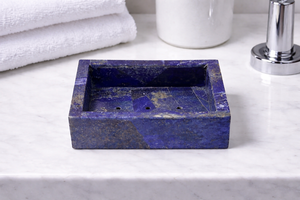 Lapis Lazuli Customized <b>Soap</b> Dish Handmade Solid <b>Blue</b> Stone Modern Eco-Friendly Bathroom Vanity Decor and Wholesale Product - Product Image 2