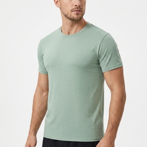 T-shirt à manches courtes pour homme, coupe classique, col rond, couleur unie, jersey de coton respirant, vêtements décontractés, rouge - Product Image 3
