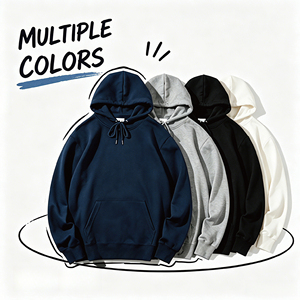เสื้อฮู้ดดี้ผู้ชายปักลายโลโก้ ผ้าฝ้าย 100% หนัก 300gsm ทรงโอเวอร์ไซส์ สไตล์สตรีทแวร์ วินเทจ ล้างสีแบบแอซิดวอช มีกระเป๋า - Product Image 5