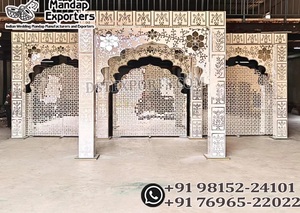Picture-Perfect Mirror Mandap for Outdoor Weddings Designer Mirror <b>Panel</b> Mandap For Hindu Wedding luxury <b>White</b> Mirror Mandap USA - Product Image 3