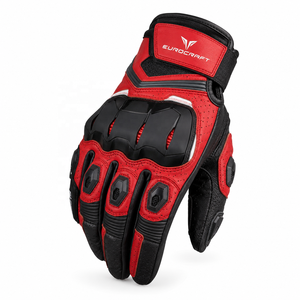 Gants de moto en cuir de vachette à doigts complets, protection rigide des articulations, paume antidérapante, imperméables, pour la course et le cyclisme estival rapide - Product Image 2
