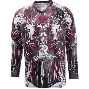 Men's Full Sleeve Motocross Jersey <b>Skull</b> Print Quick Dry Polyester Racing Shirt All Seasons Motorcycle Wear - Product Image 1