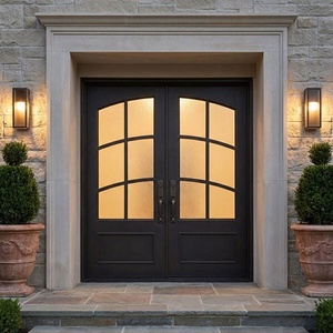 Premium artistic wrought iron main door – Rust-resistant powder coating – Easy installation – Exquisite glass detailing - Product Image 3