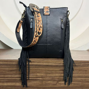 กระเป๋าสะพายข้างหนังวัวสำหรับผู้หญิงกระเป๋าถือพาดลำตัวแบบชนบททำจากหินสีเทอร์ควอยส์สำหรับ2025 - Product Image 5