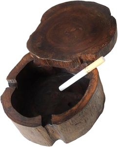 Cendrier pliable en bois de teck pour homme, avec couvercle, pour l'extérieur et la maison, modèle Pocket Novelty - Product Image 2
