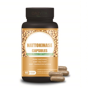 Oazvita <span class=keywords><strong>Nattokinase</strong></span> Capsules Natuurlijk Gefermenteerde Glutenvrije Formule Plantaardig Enzymen Supplement voor het Bloedsysteem - Product Image 1