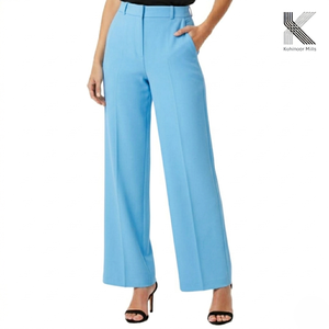 Pantalones Anchos Rojos de Alta Calidad para Mujer, Pantalones de Satén Elástico Grueso, Ropa Formal de Oficina, Poliéster - Algodón, Invierno, ODM Personalizado - Product Image 2