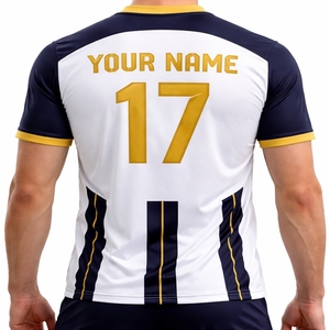 Conjunto de Uniforme de Fútbol Personalizado para Hombre, Sublimado, 100% Poliéster, Transpirable, de Secado Rápido, Antibacteriano, Jersey con Cuello en V, Pantalones Cortos, Ropa Deportiva para Equipo - Product Image 3