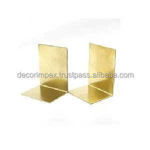 Serre-livres Acrimet Premium Serre-livres en métal jaune pour livres lourds, bureau ou maison Serre-livres décoratifs en laiton - Product Image 1