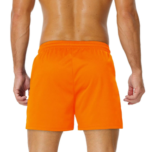 2026 Fashion <b>Mens</b> Bright Orange Swim <b>Trunks</b> Quick Dry Summer Beach Shorts Adjustable Drawstring Casual Athletic Swimming Shorts - Product Image 2