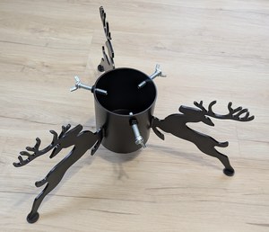 Christmas <b>tree</b> <b>stand</b>, large, steel, black reindeer - Product Image 6