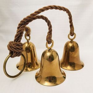 Christmas Ornaments Brass Wall Bell With Hanging <b>Chimes</b> Traditional Design Home Decor Entryway Ornament Multi Piece Set - Product Image 6